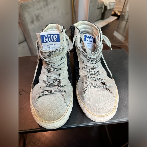 Golden Goose Slides Black Glitter Neon Orange Star IT 36 US 6 - Picture 3 of 6